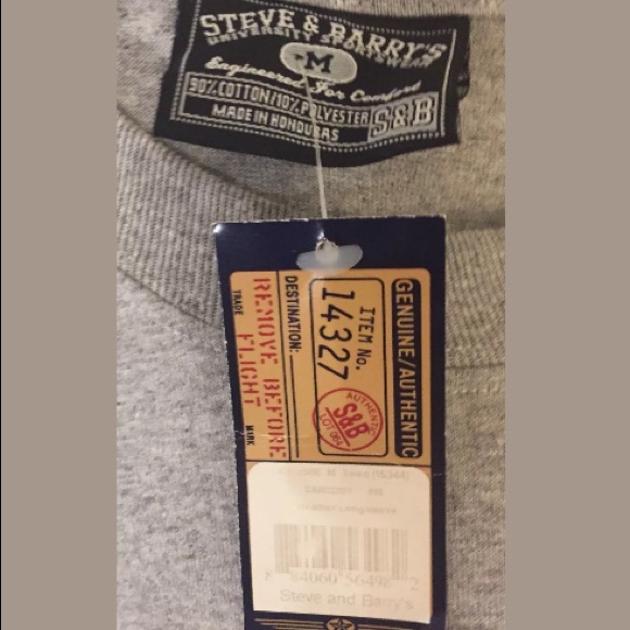 NWT Steve & Barry’s M Long Sleeve Gray Graphic Tee - Picture 3 of 4